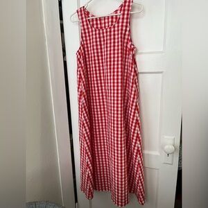 Red Gingham Sleeveless Dress